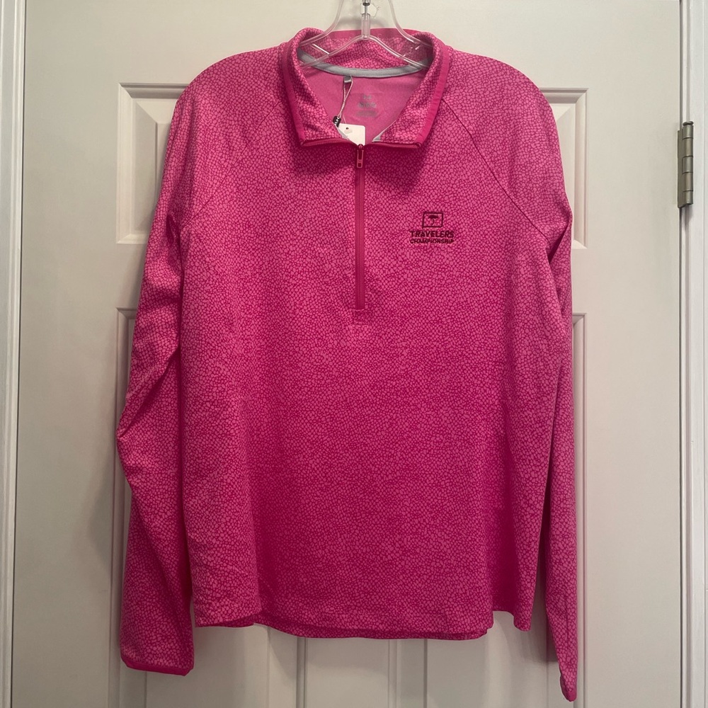 Travelers NWT Pink Polo Long Sleeve Hoodie Large